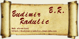 Budimir Radulić vizit kartica